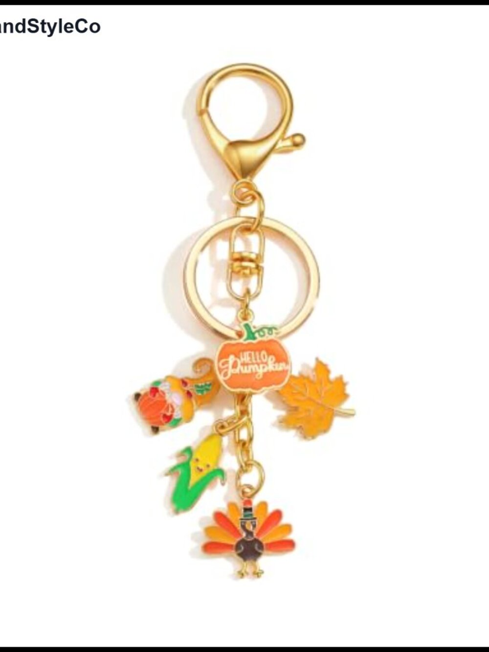 Handmade Thanksgiving Charm Keychain Enamel Pendant Bag Charm Purse Accessory